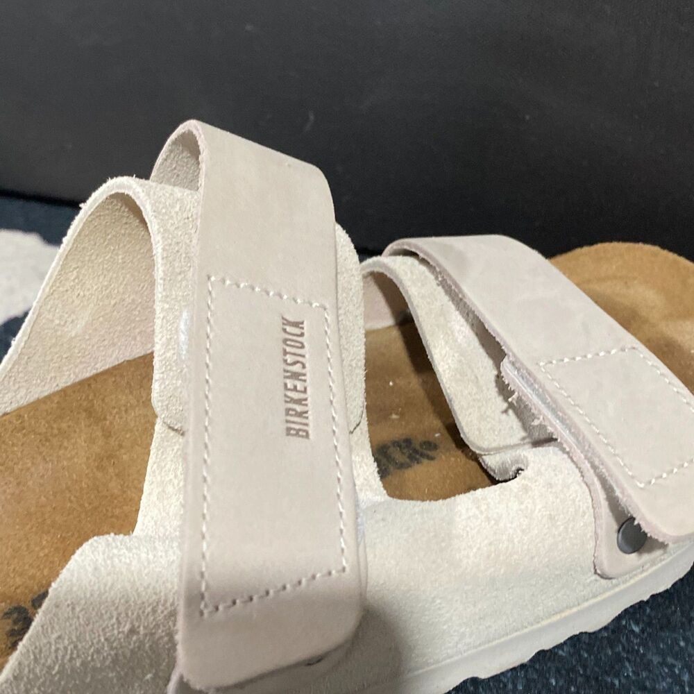 Birkenstock Uji 1024800 Slide Sandal Unisex M4/W6 White Suede Slip-On Casual - Picture 5 of 9